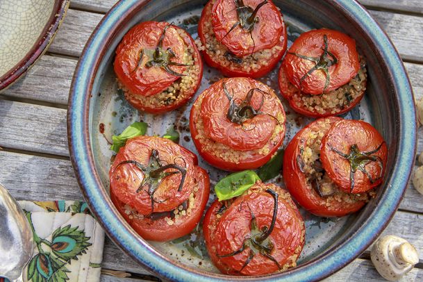 These stuffed tomatoes are a nice update to old pepper ones