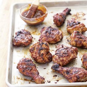 A tangy, tomatoey, sauce is the star of barbecued chicken