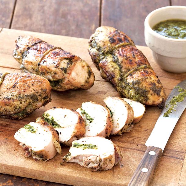 Not just for pasta, try basil pesto on grilled chicken