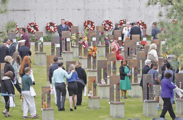 Empty chairs honor 168 victims of Oklahoma City bombing