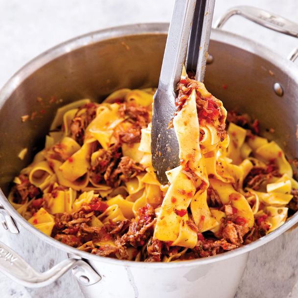 The perfect rich, meaty ragu achieved with baby back ribs