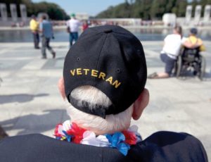 Veterans pass barriers at closed WWII Memorial