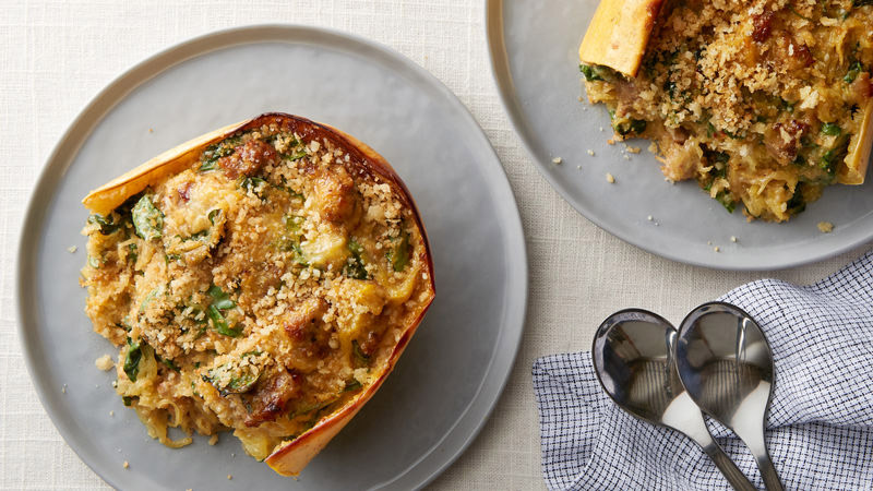 Twice-baked spaghetti squash perfect for chilly nights