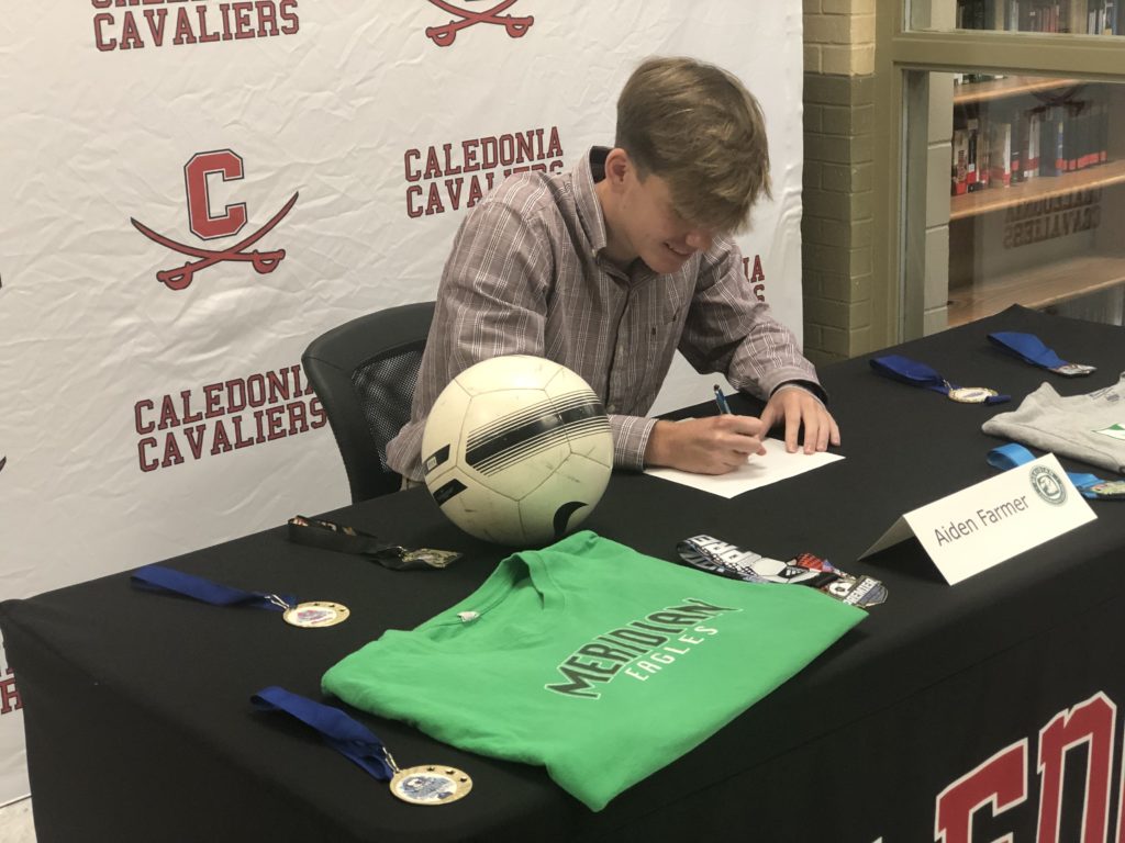 Caledonia’s Farmer signs to play soccer at Meridian