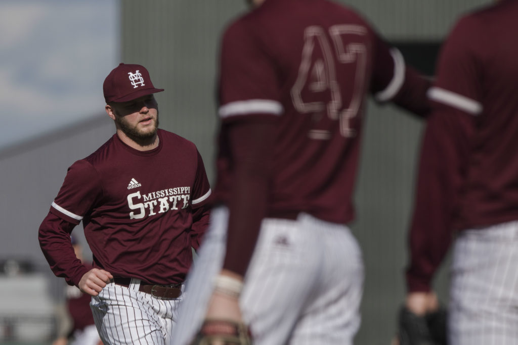 Breaking: Landon Sims leaves Mississippi State baseball game at Tulane with apparent arm injury