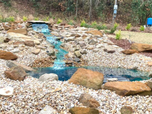 New waterfall flows by Holly Hills Road