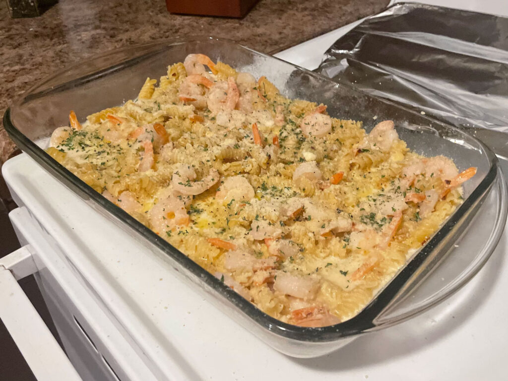 Alfredo Shrimp Scampi and the curse of the crunch