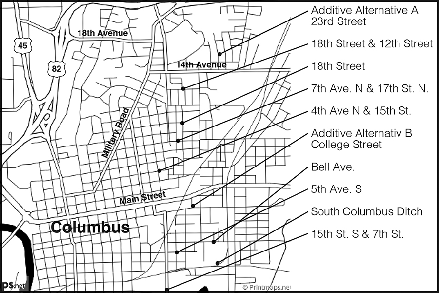 8 sites selected for drainage work; half of them on the south side