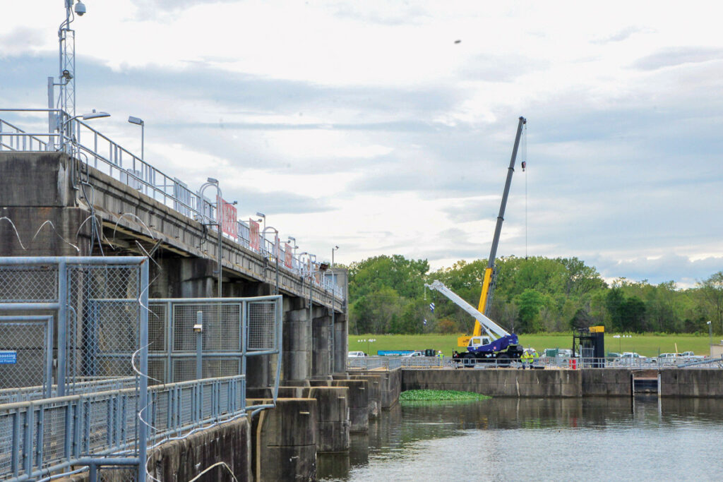 Ask The Dispatch: What are the cranes at the Stennis Lock and Dam doing?